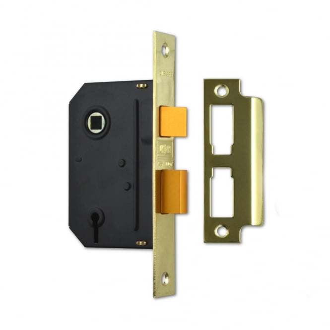 Polished Brass 64mm J-ES-SL Essential 3 Lever Sashlock