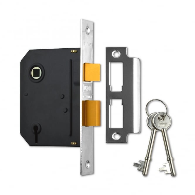 Chrome Plated 75mm J-ES-SL Essential 3 Lever Sashlock