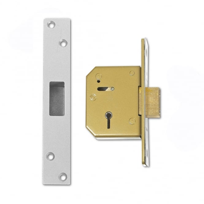 Satin Chrome 67mm 3G115 5 Lever Deadlock