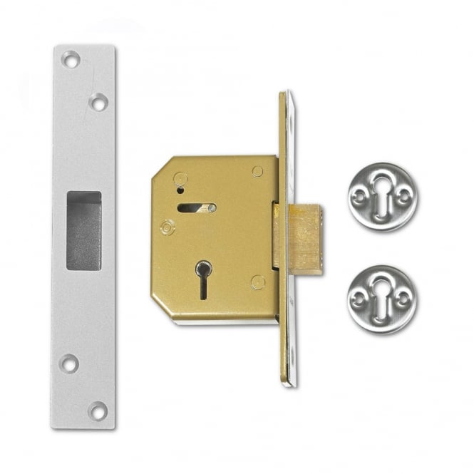 Satin Chrome 67mm 3G115 5 Lever Deadlock