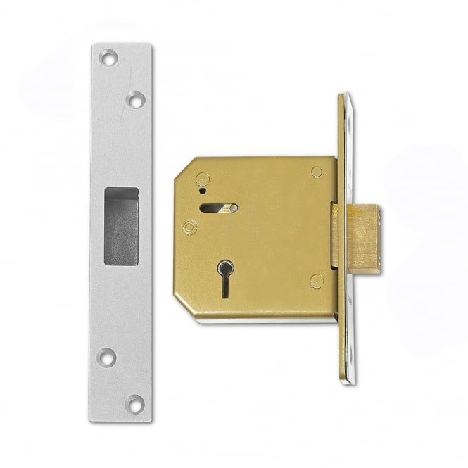 Satin Chrome 80mm 3G115 5 Lever Deadlock