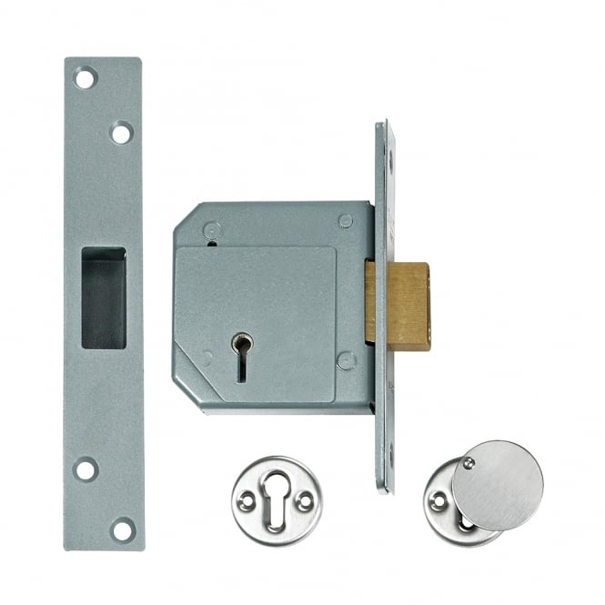 Satin Chrome 80mm 3G114 5 Lever Deadlock