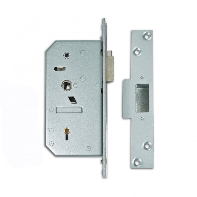 Satin Chrome 80mm 3R35 Deadlocking Nightlatch - Right Hand