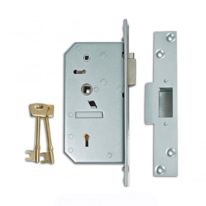 Satin Chrome 80mm 3R35 Deadlocking Nightlatch - Right Hand