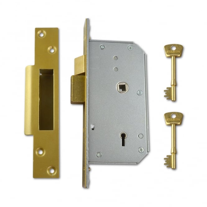 Polished Brass Left Handed 73mm 3K70 Detainer Sashlock