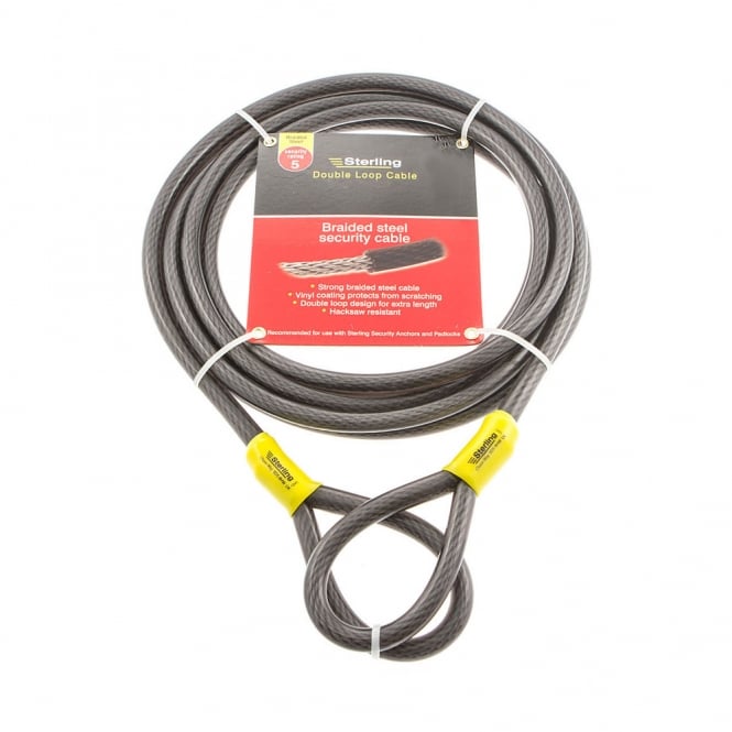 12mm x 9m Vinyl Coated Braided Steel Double Loop Cable