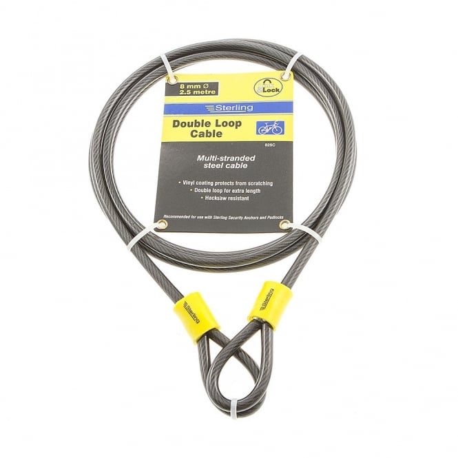 8mm x 2.5m Multi-Stranded Steel Double Loop Cable