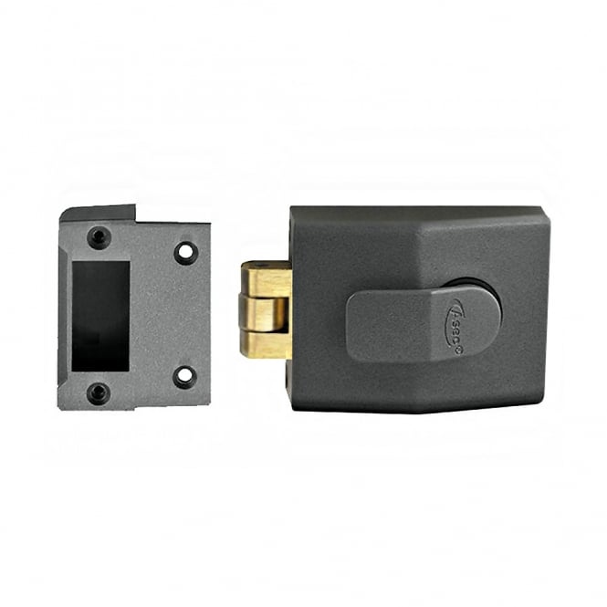 Dull Metal Grey 60mm Rollerbolt Nightlatch - Case Only