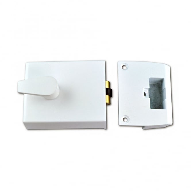 White 60mm 1158 Rollerbolt Nightlatch- Case Only