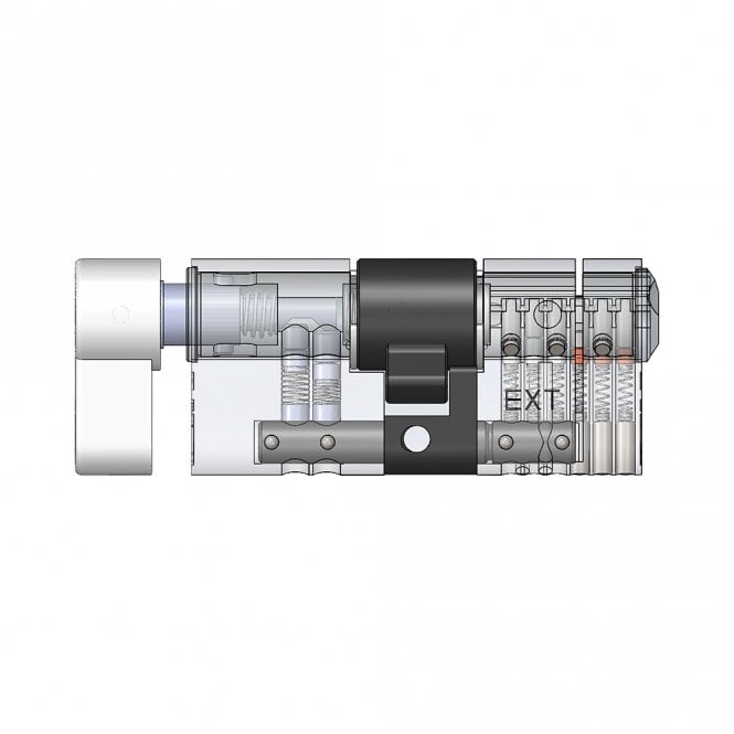 Polished Chrome 40-40 ATK Thumbturn  Euro Cylinder  - 3 Star British Kitemark