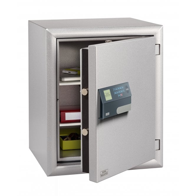 Metallic Silver Electronic Combination and Finger Scan Diplomat MTD760E FP Fire Safe