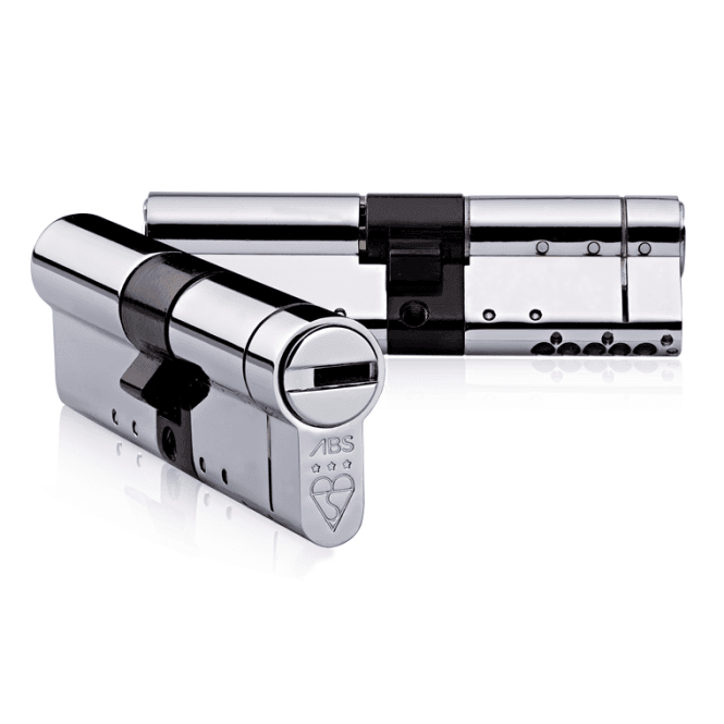 Keyed Alike Pair - Polished Chrome 35/35 High Security Euro Cylinder - TS007 3 Star - With 6 Keys