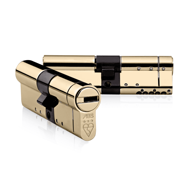 Keyed Alike Pair - Polished Brass 35/35 High Security Euro Cylinder - TS007 3 Star - With 6 Keys