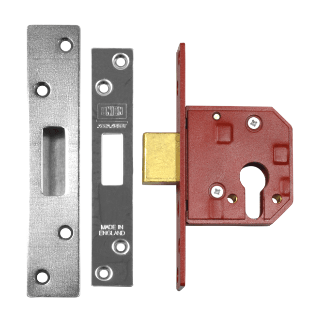 Satin Chrome 67mm 3C14 Euro Dead lock - Case Only (Replaced by UNION L2144E Euro Dead case)