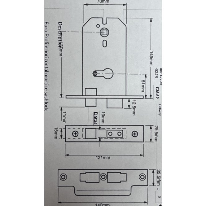 UNION L2049 Horizontal Euro Sash case