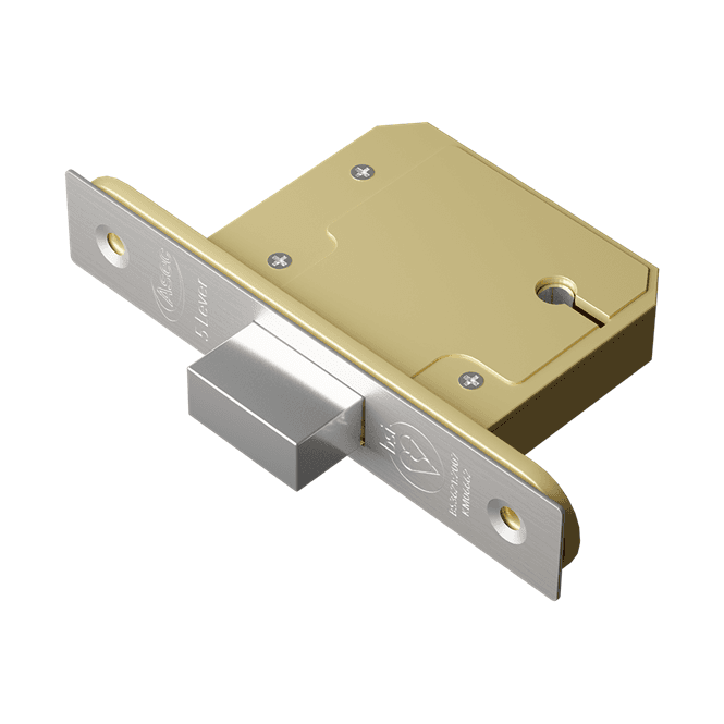 Satin Stainless Steel 64mm British Standard 5 Lever Deadlock