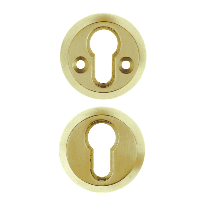 Satin Brass Era High Security Rose Euro Escutcheon